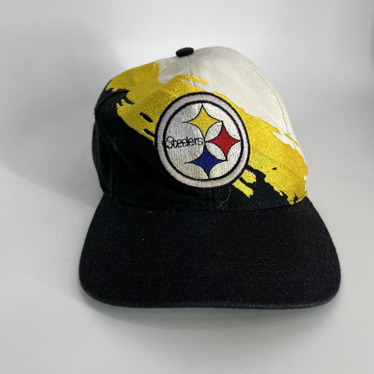 Vintage Pittsburgh Steelers Hat Adult OS Black White - Depop