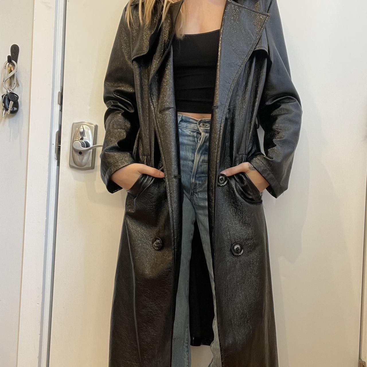 Pleather trench coat/duster. Super light weight! And... - Depop