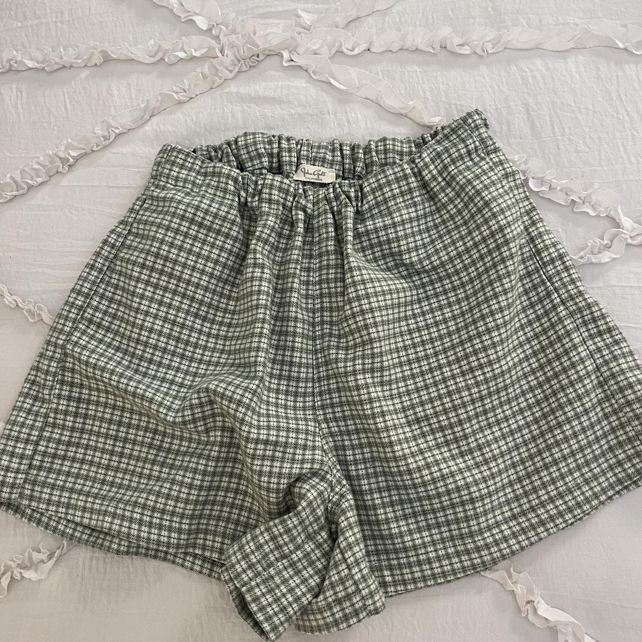 green plaid brandy melville shorts one size but best... Depop