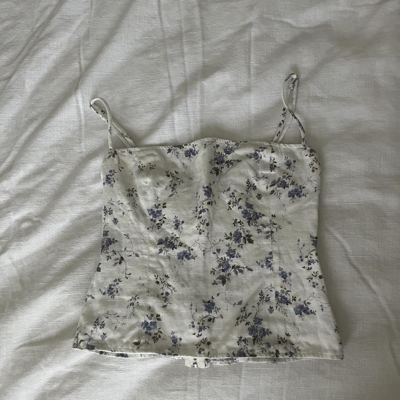 reformation floral corset top worn a few times - Depop
