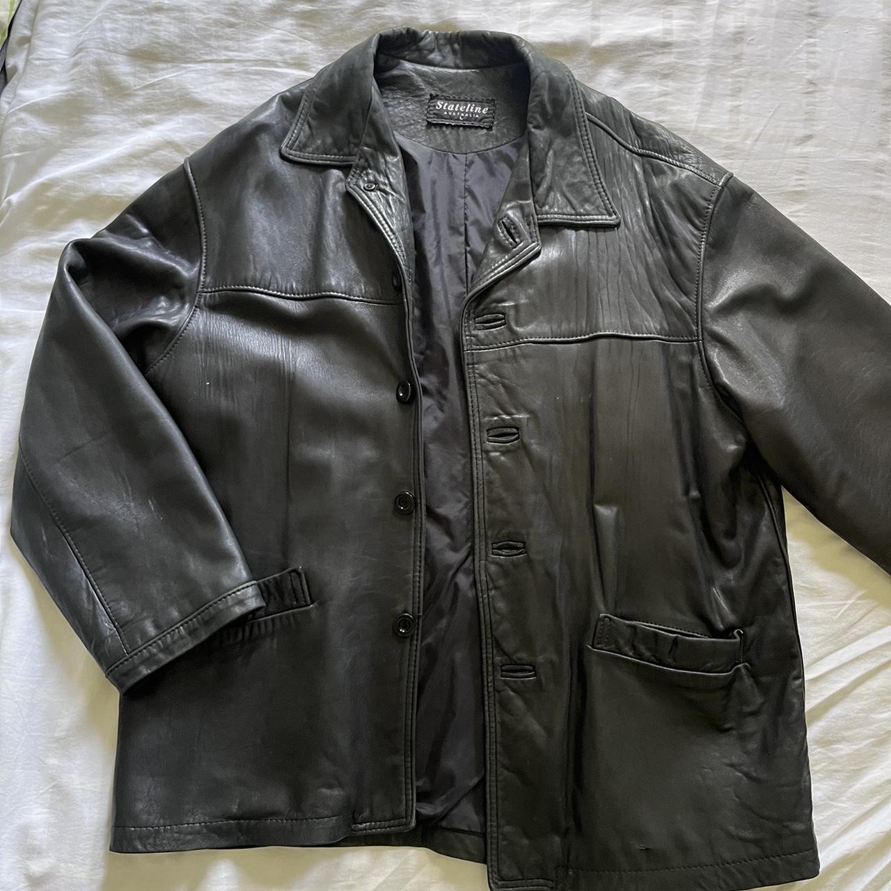 Australian made vintage leather jacket. Size Large.... - Depop
