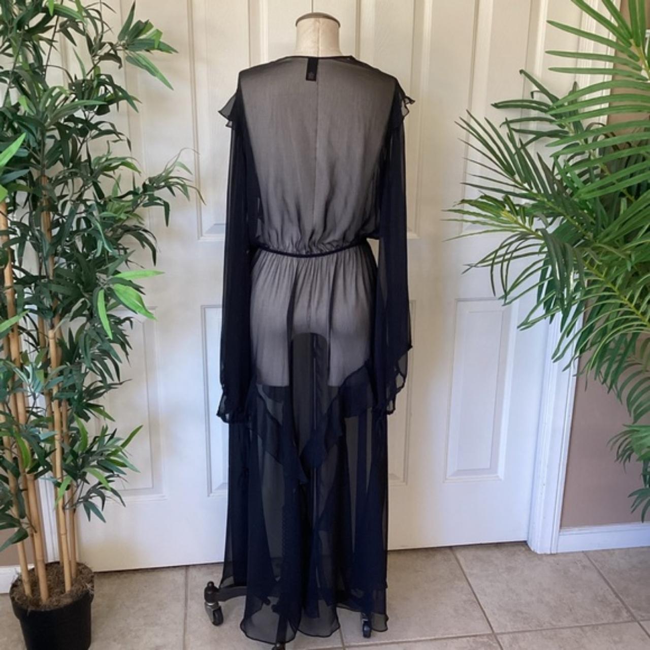 Victoria's Secret Women's Black and Gold Robe Depop