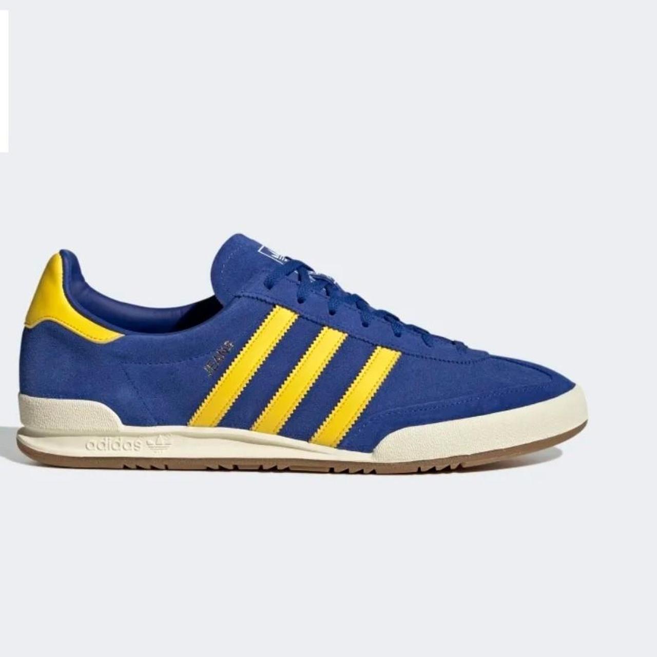Adidas Men's Blue and Yellow Trainers | Depop