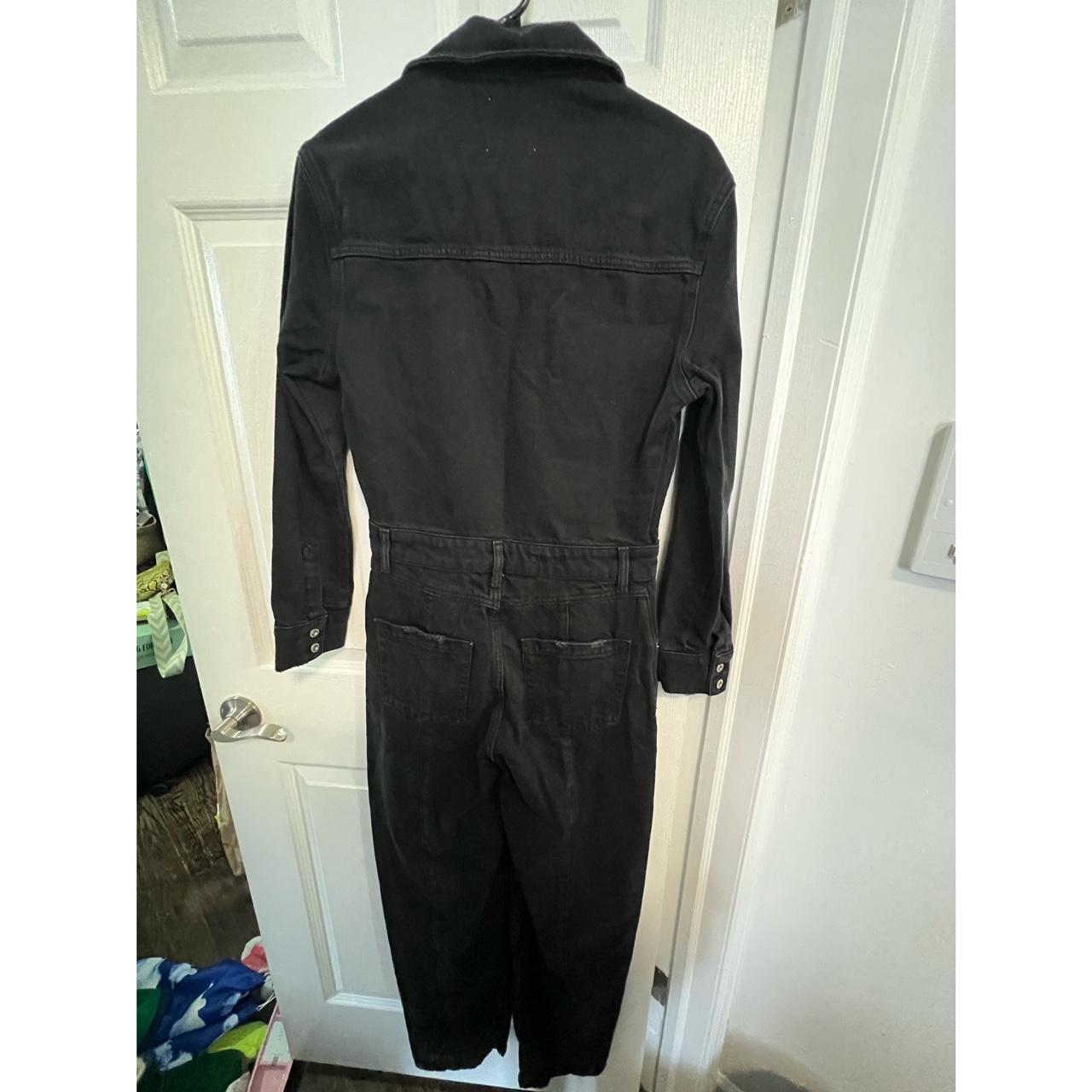 ZARA Black Denim Jumpsuit. Brand new with tags and... Depop