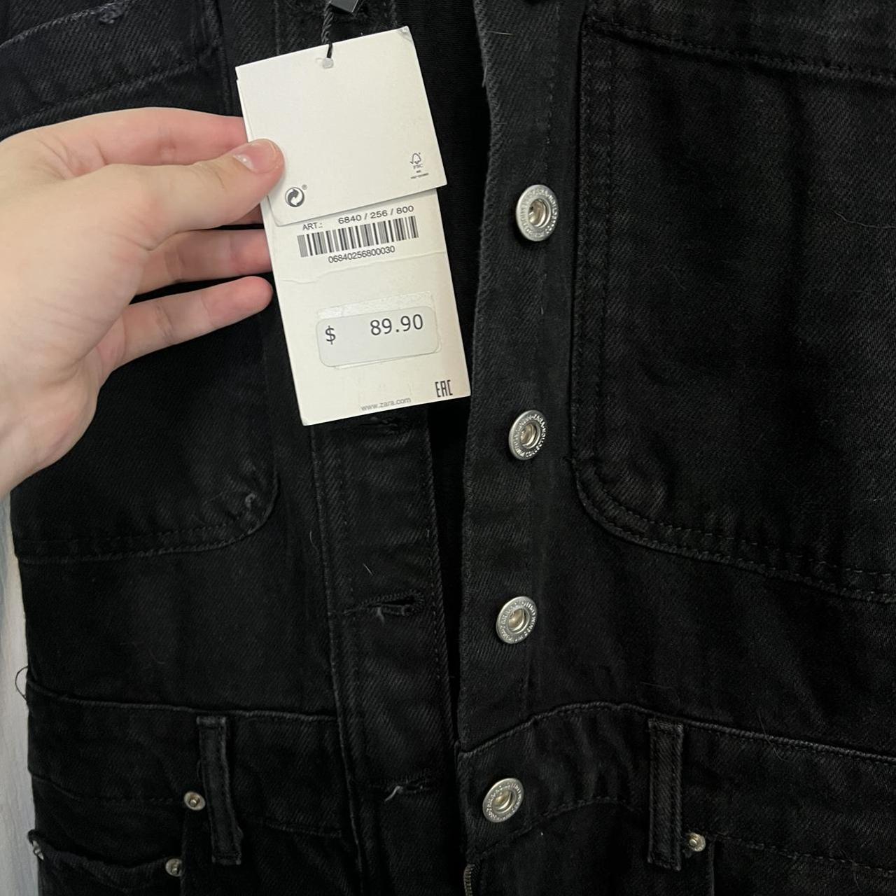 ZARA Black Denim Jumpsuit. Brand new with tags and... Depop