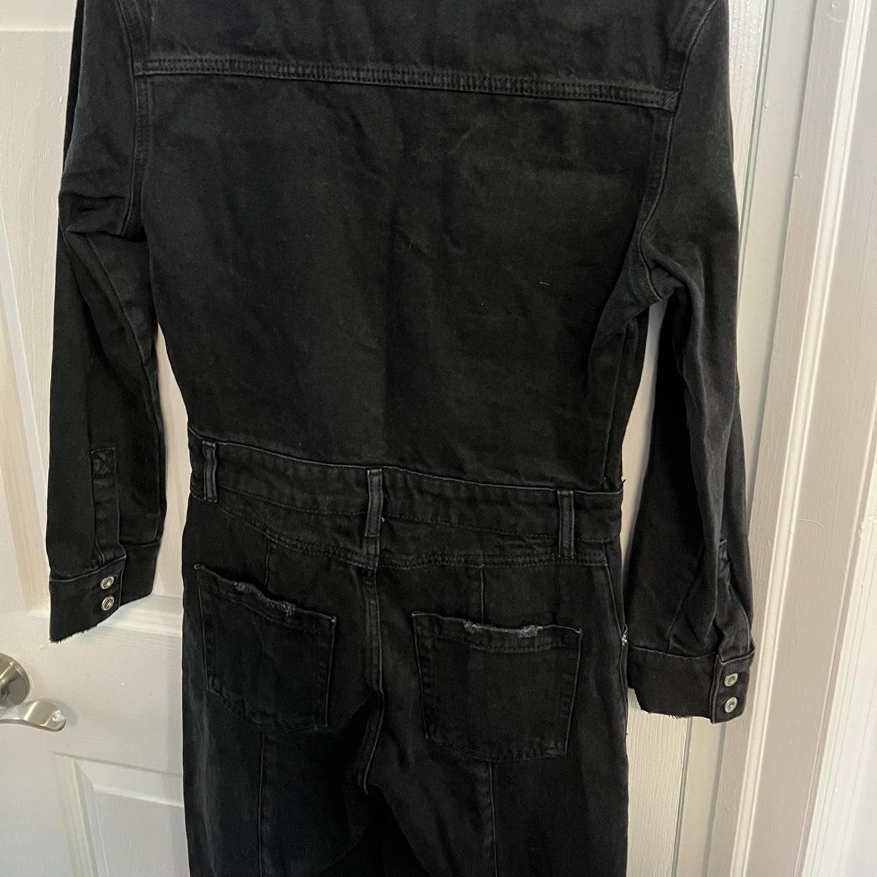 ZARA Black Denim Jumpsuit. Brand new with tags and... Depop