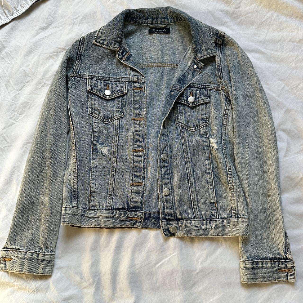 Glassons distressed retro vintage denim jacket XS... - Depop