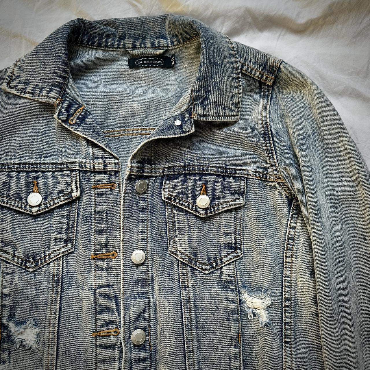 Glassons distressed retro vintage denim jacket XS... - Depop