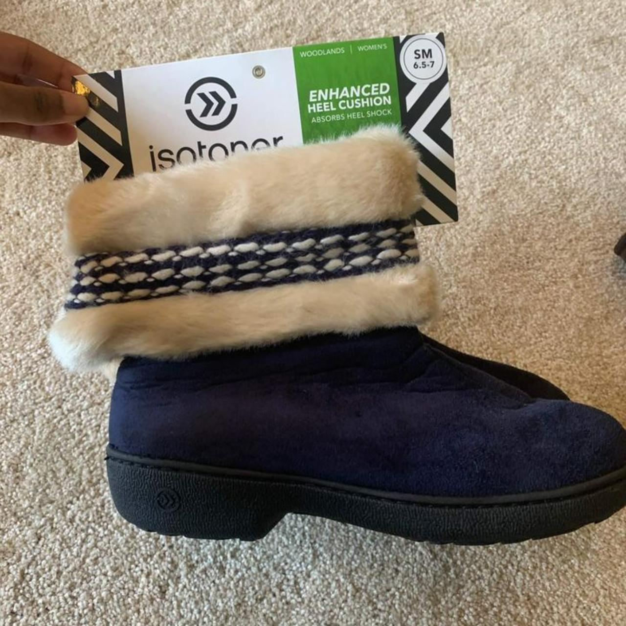 Blue Slipper Boots brand new slipper boots size SM... - Depop