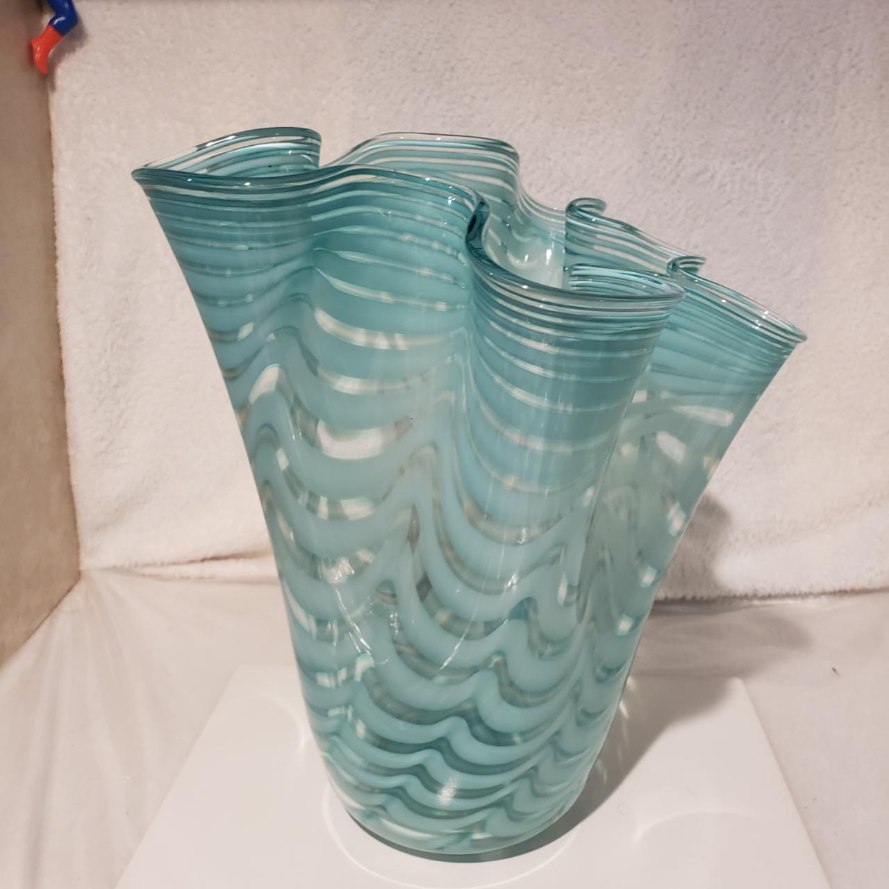 Vintage Makora Krosno Glass Vase Hand Blown In... - Depop