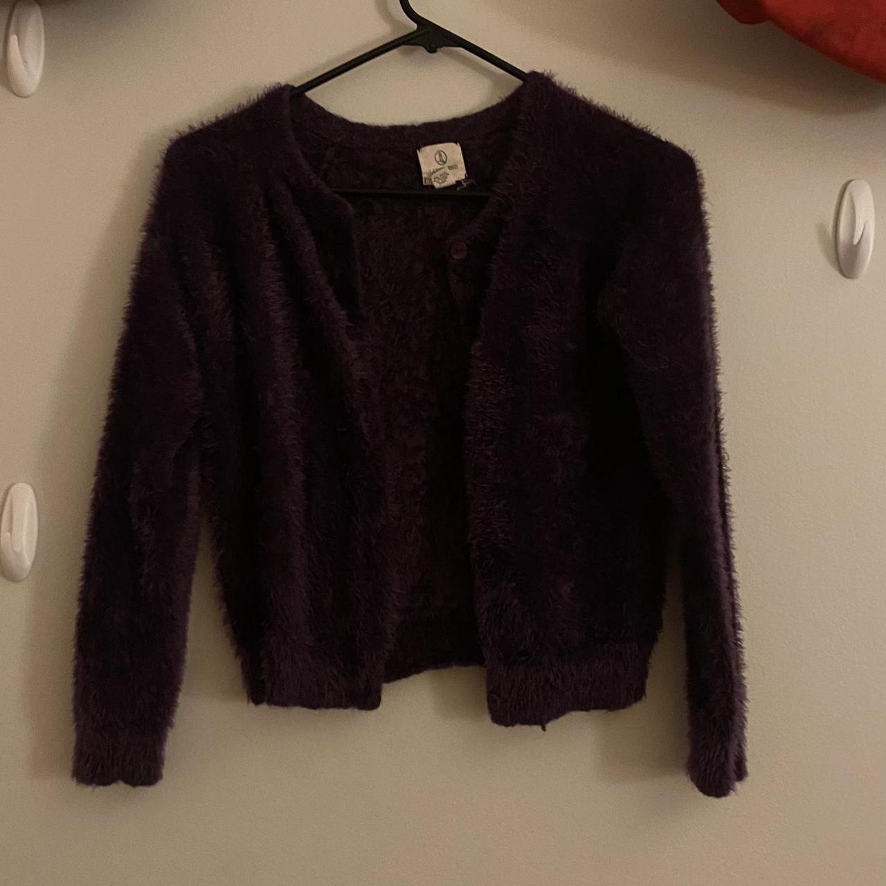 Lands' End Women's Purple Cardigan Depop