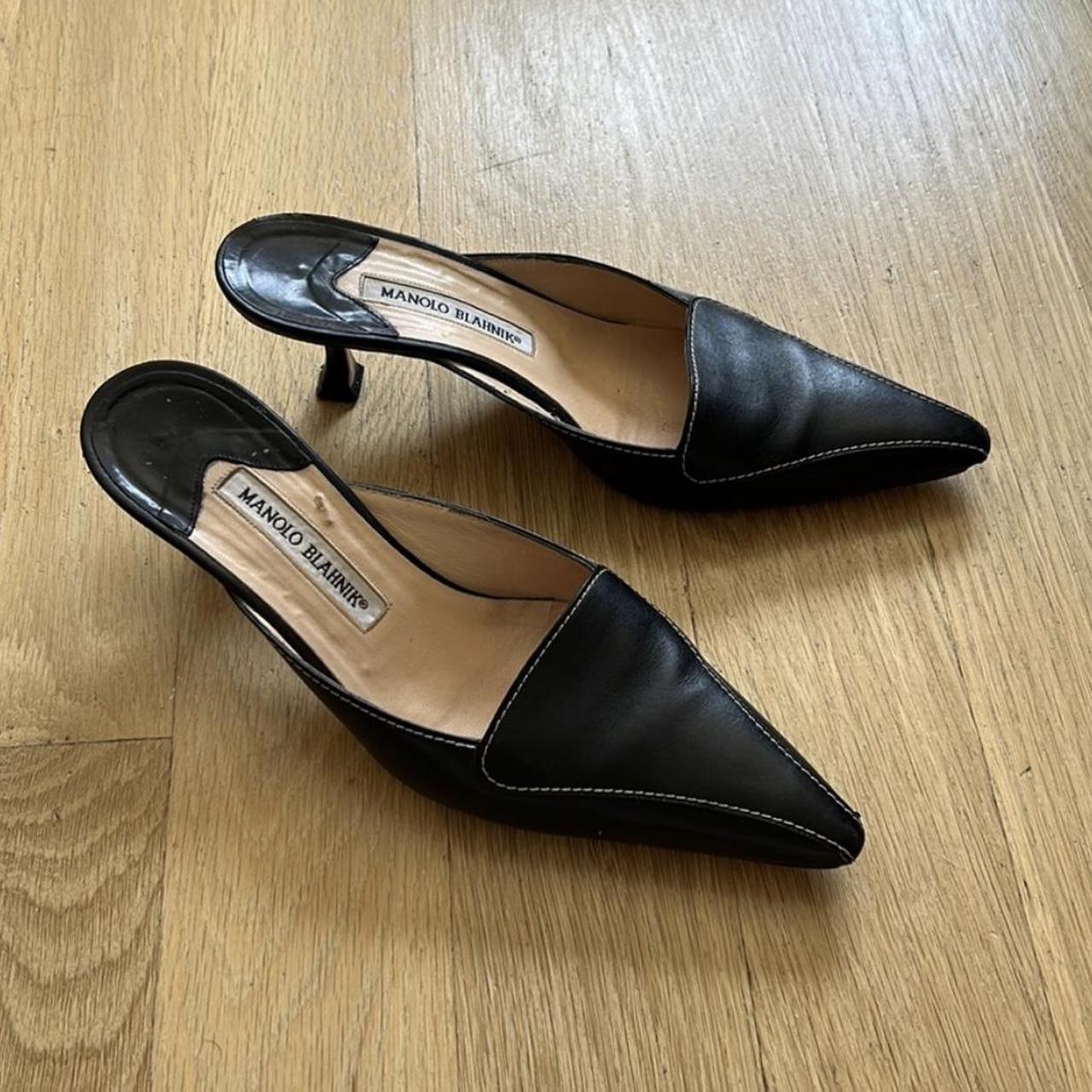 manolo blahnik kitten heels. size 38. preloved. fits... - Depop