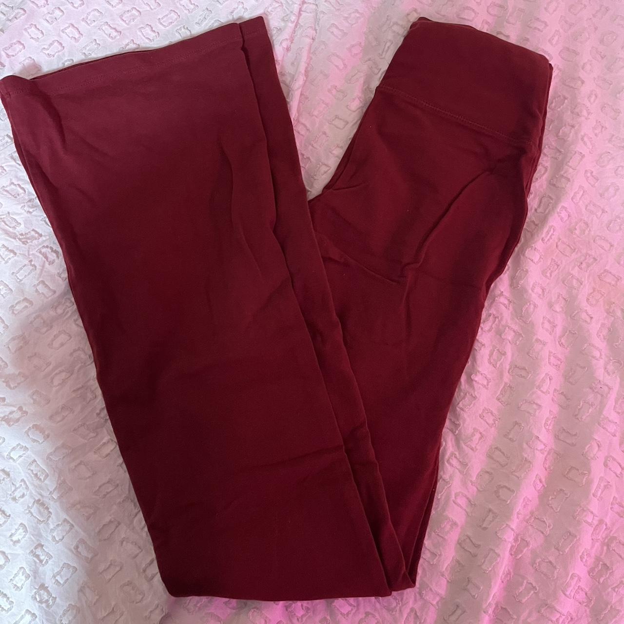 wild fable dark red maroon flare leggings Depop