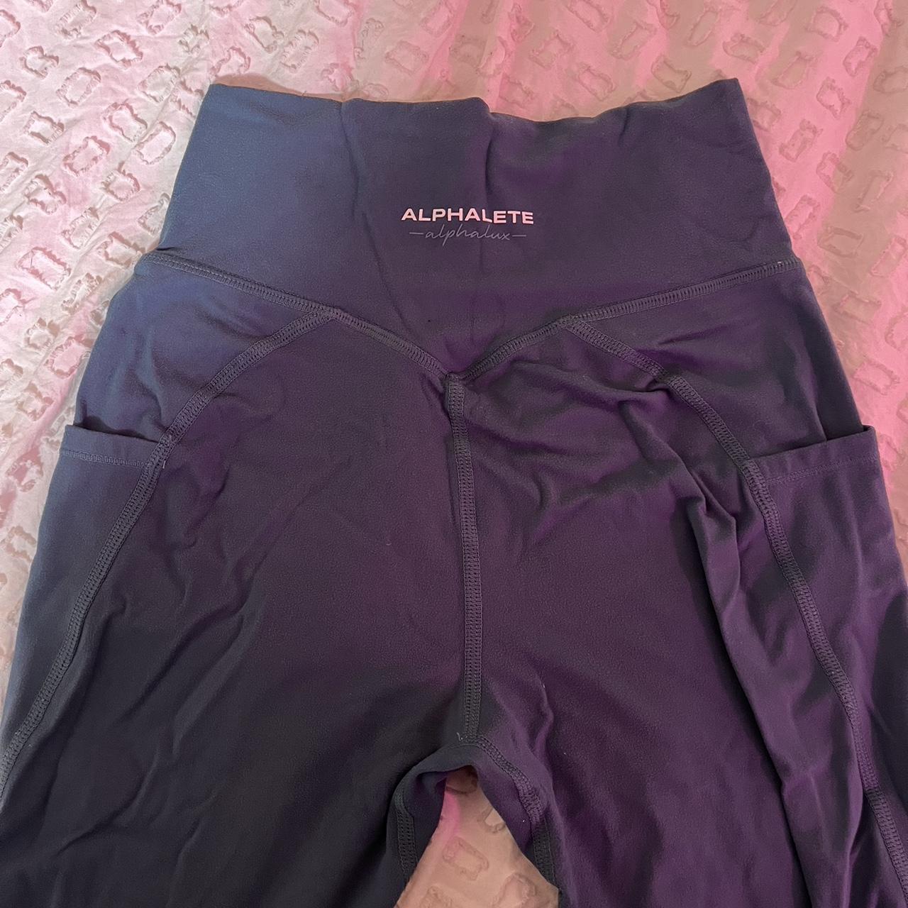 alphalete green high waisted leggings with pockets - Depop