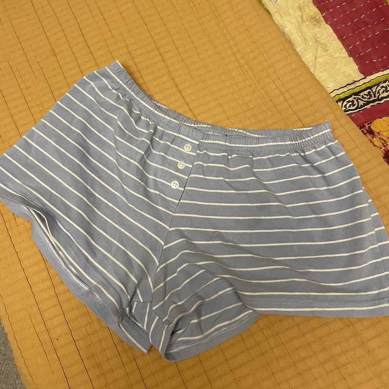 Brandy Melville baby blue striped shorts! No flaws... Depop