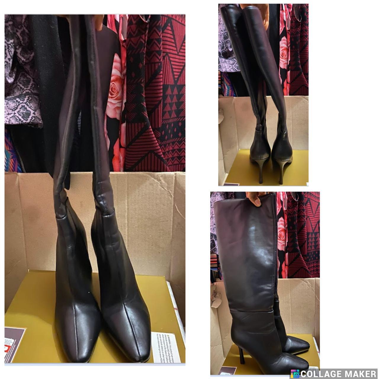 Black knee high heel boots forever 21 best sale