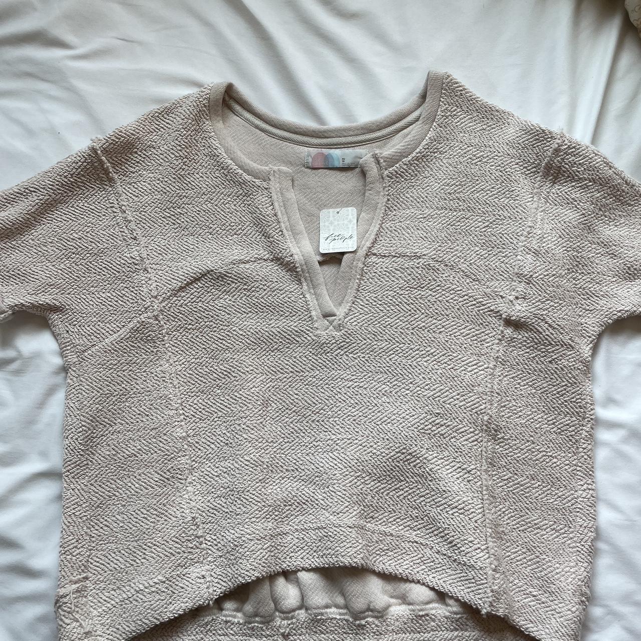 Free people sweatshirt top Short sleeve Size xs... - Depop