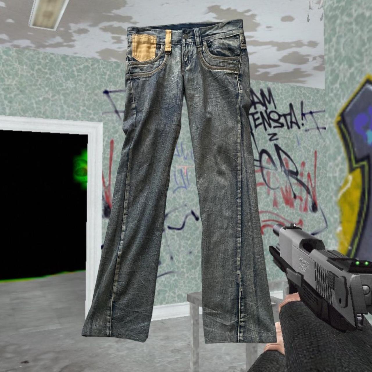 Tornado mart flared jeans Rly sick gray wash Size... - Depop