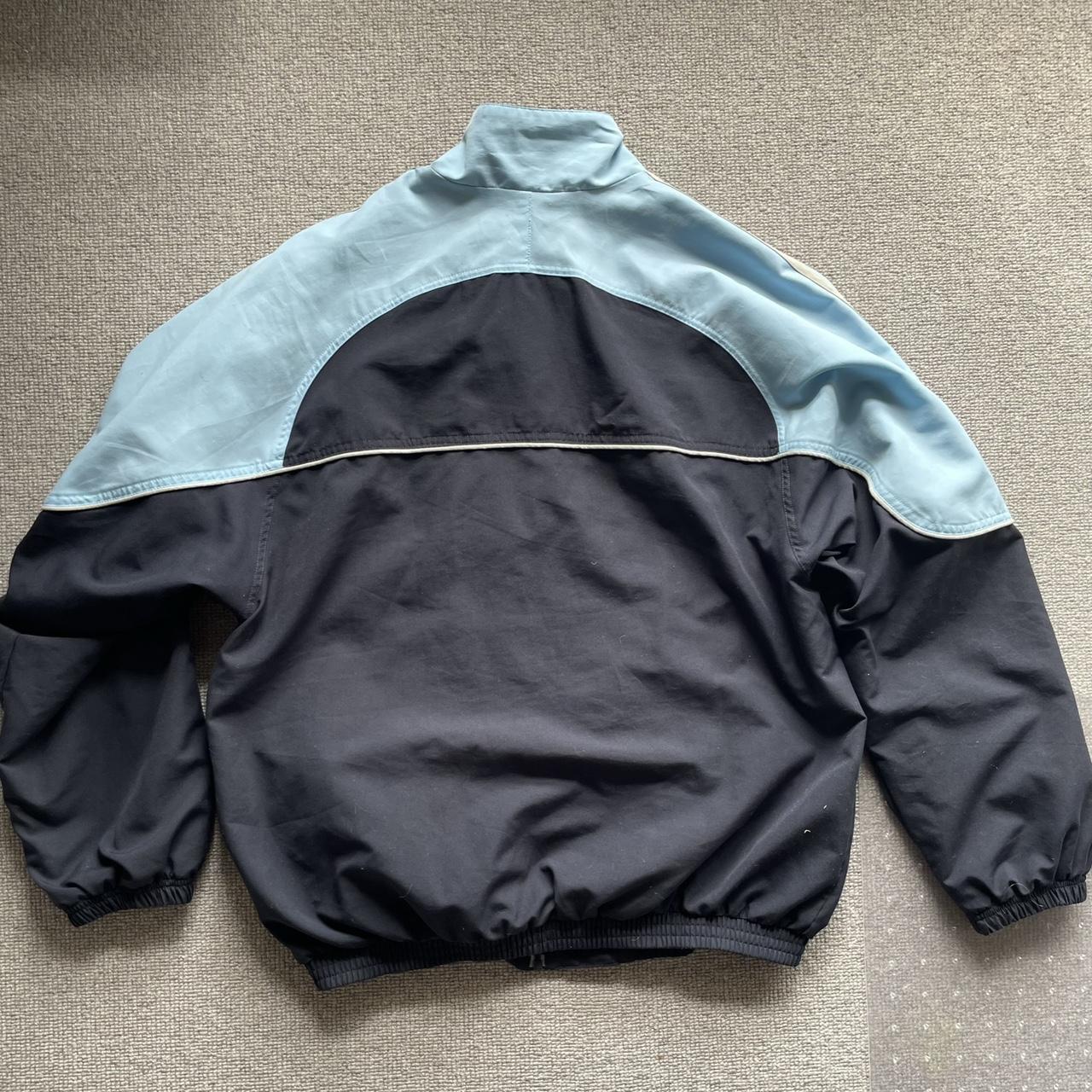 vintage adidas windbreaker jacket in navy blue and... - Depop