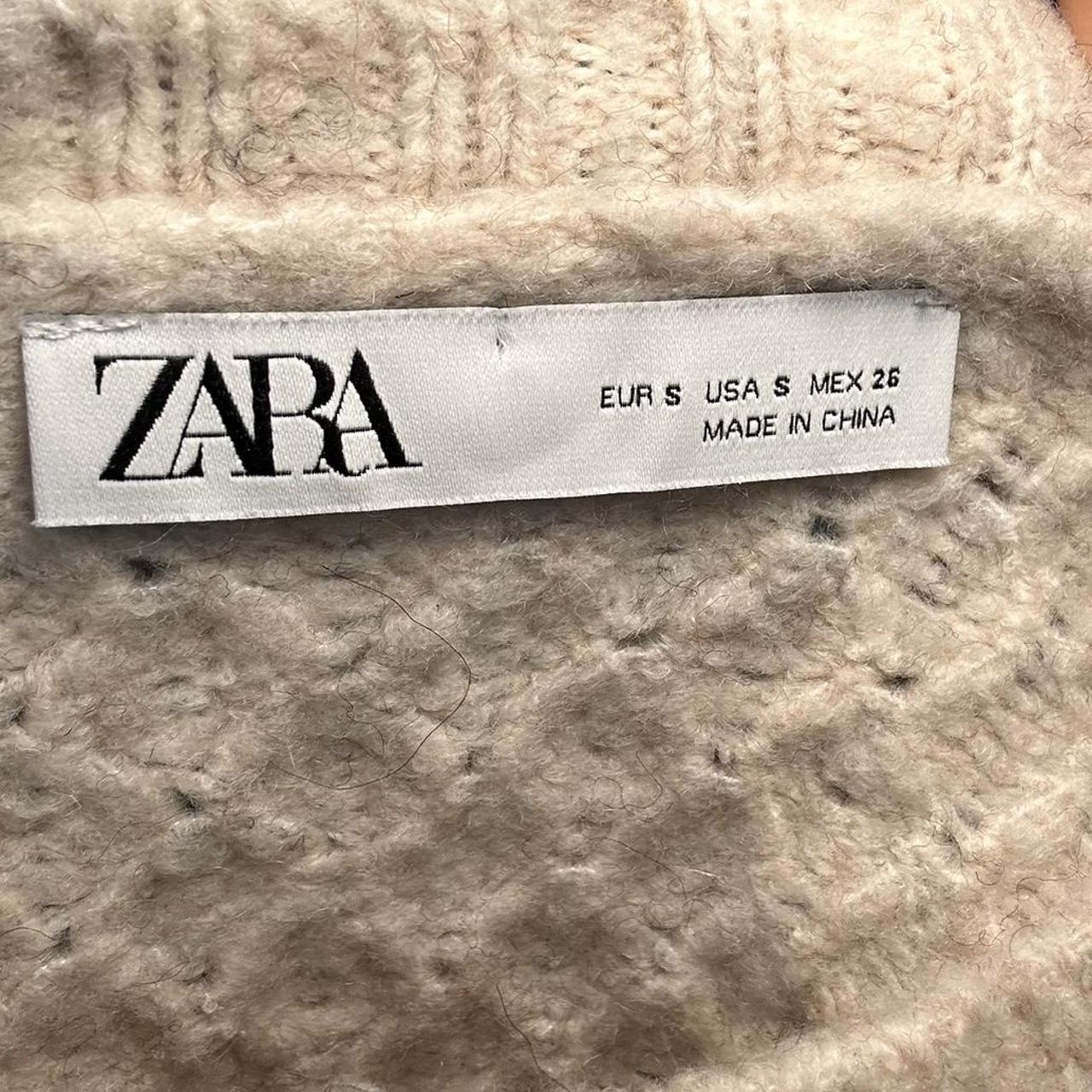 Zara Women's Cream and White Jumper Depop