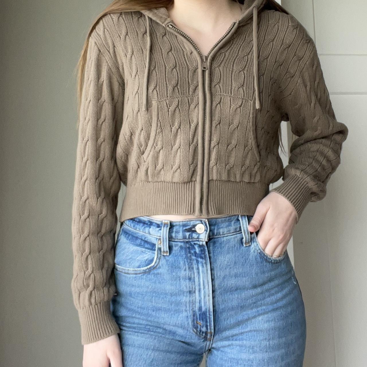 Brandy Melville Women's Brown Hoodie Depop