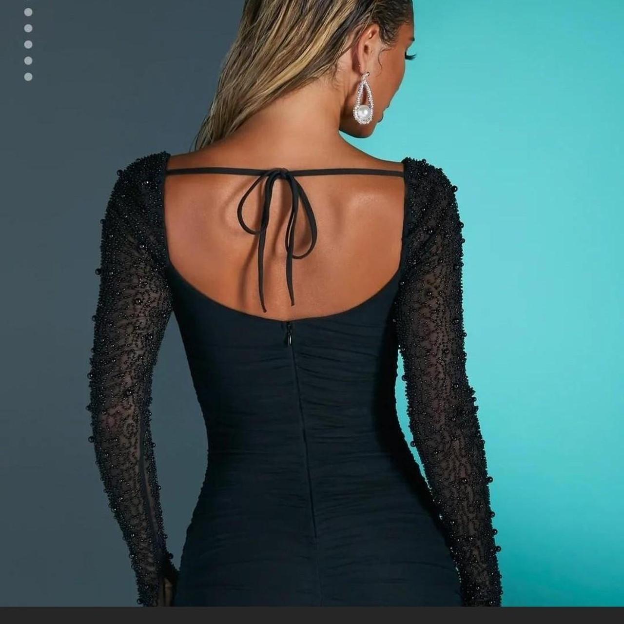 Oh Polly Embellished Long Sleeve Mini Dress