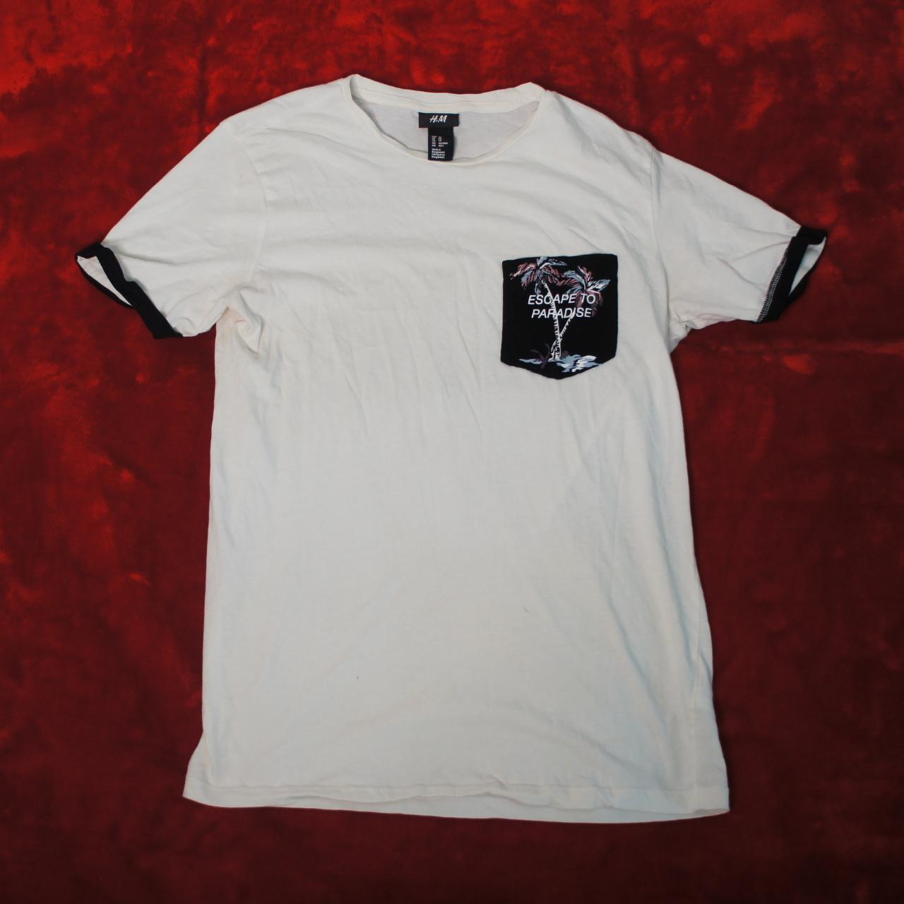 Forever 21 Men's White and Black Tshirt Depop