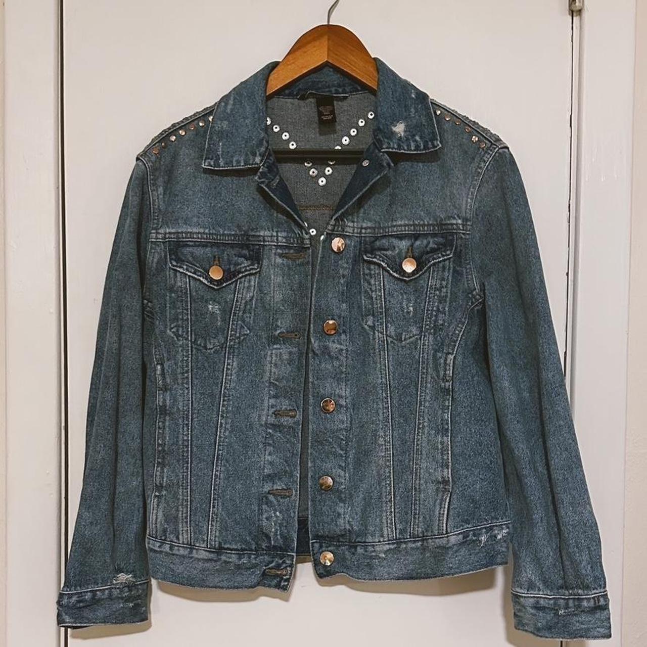 Victoria’s Secret studded denim jacket -size... - Depop