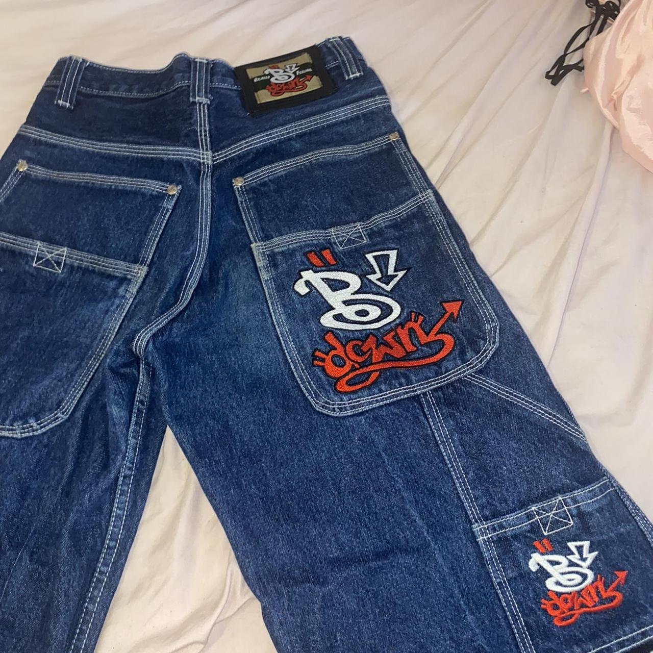 B down wide leg 2000s jeans ⭐️ so insane reminds me... - Depop
