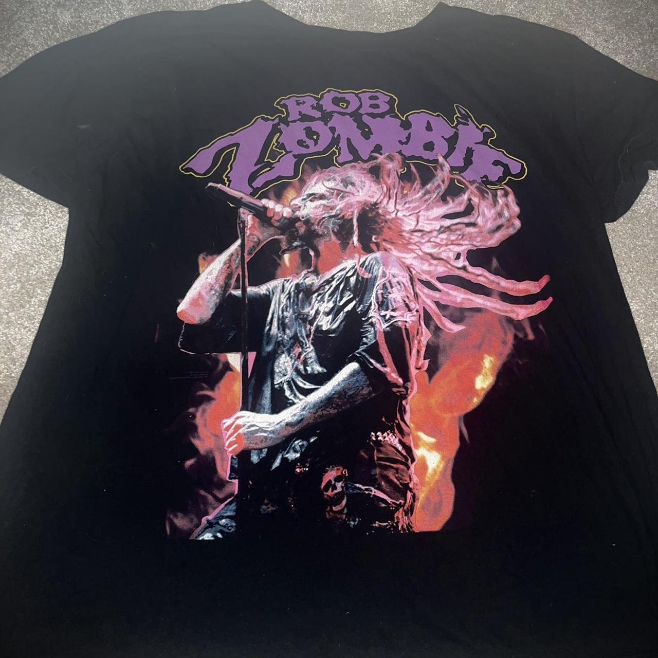 Rob Zombie Shirt With White Zombie Logo On The Back... - Depop