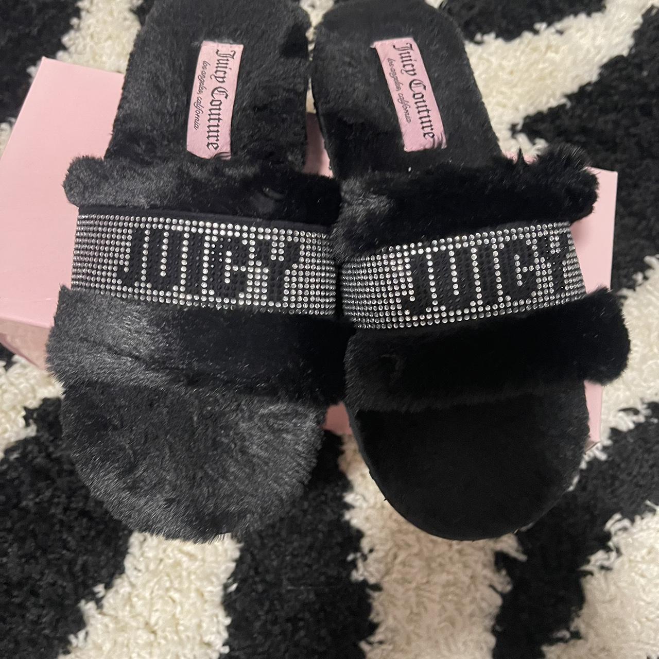 Juicy Couture Women's Black Slides Depop