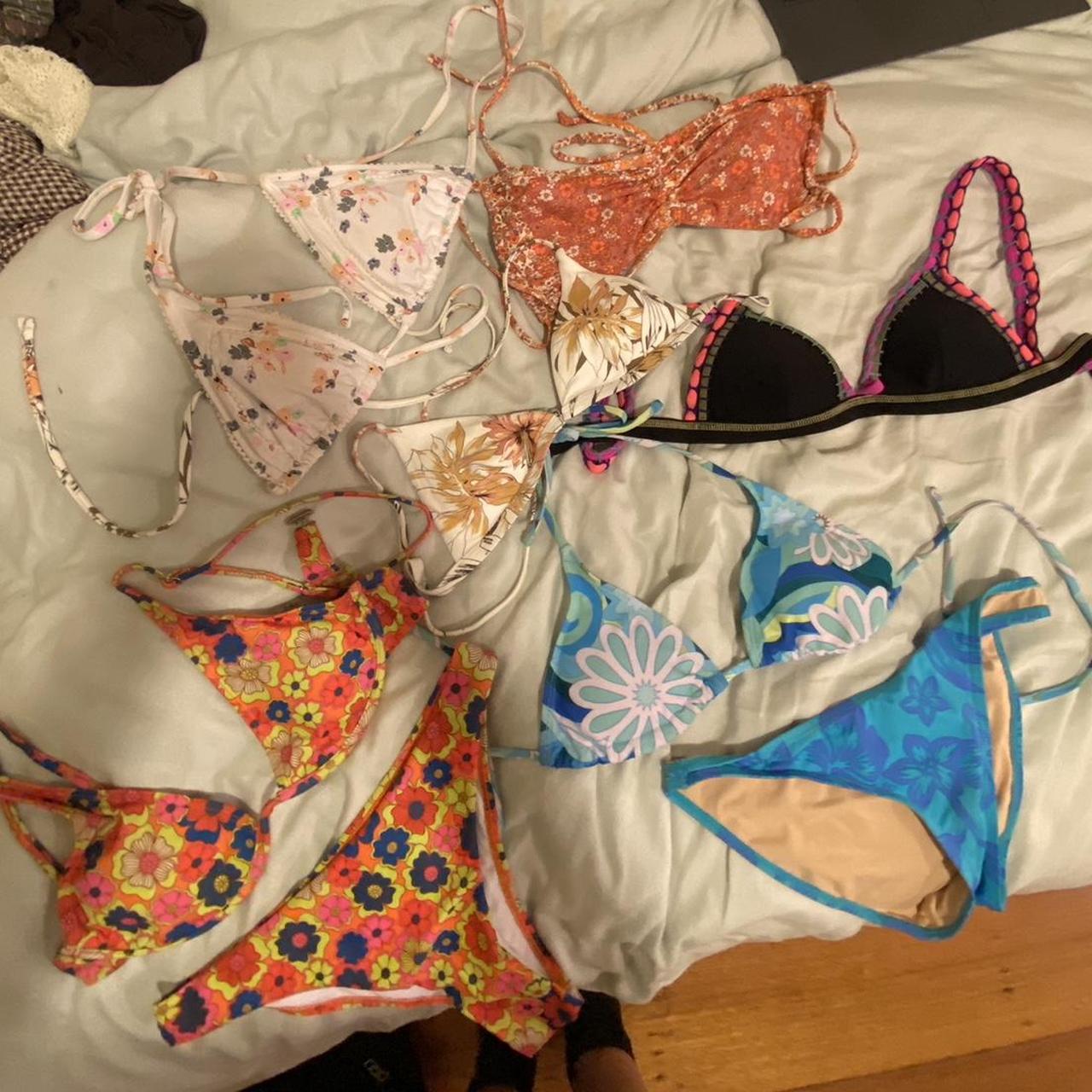 Bikini tops and bottom bundle, all around a size s... - Depop