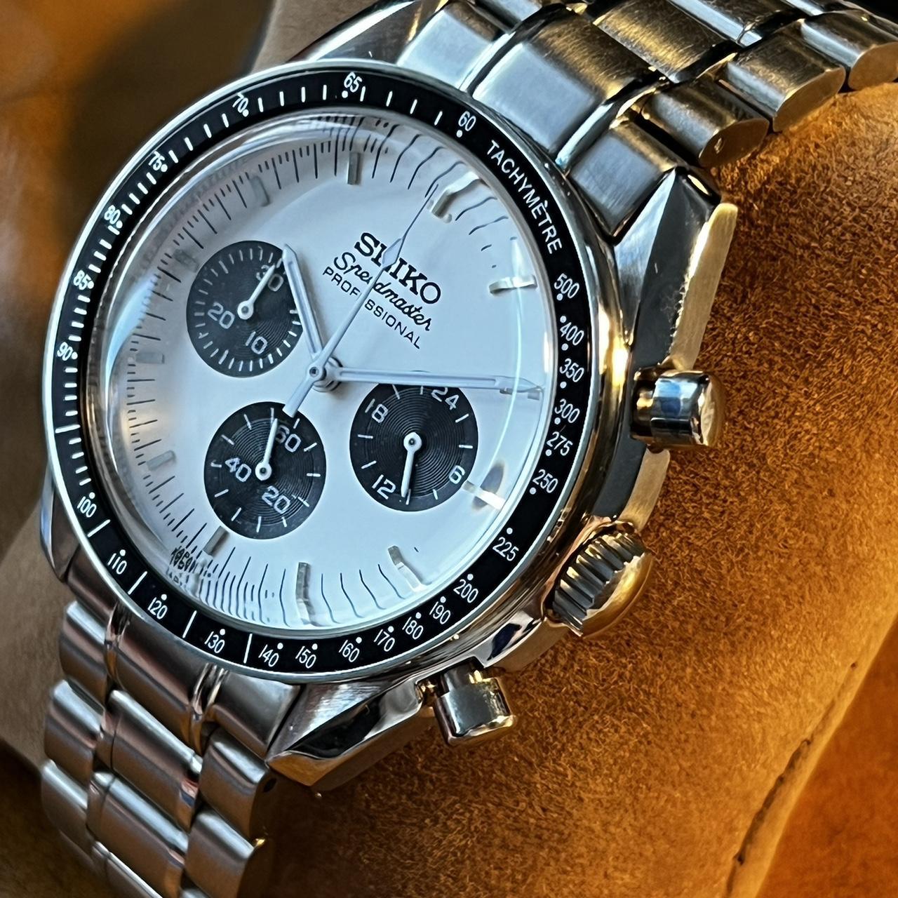 Seiko Speedmaster White/black Mod Watch Men Texture | Depop