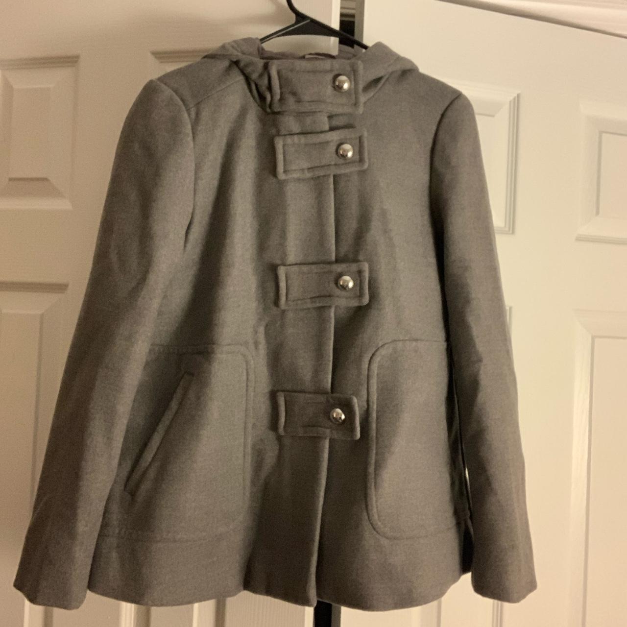 Grey Zara short peacoat-style coat, never worn,... - Depop