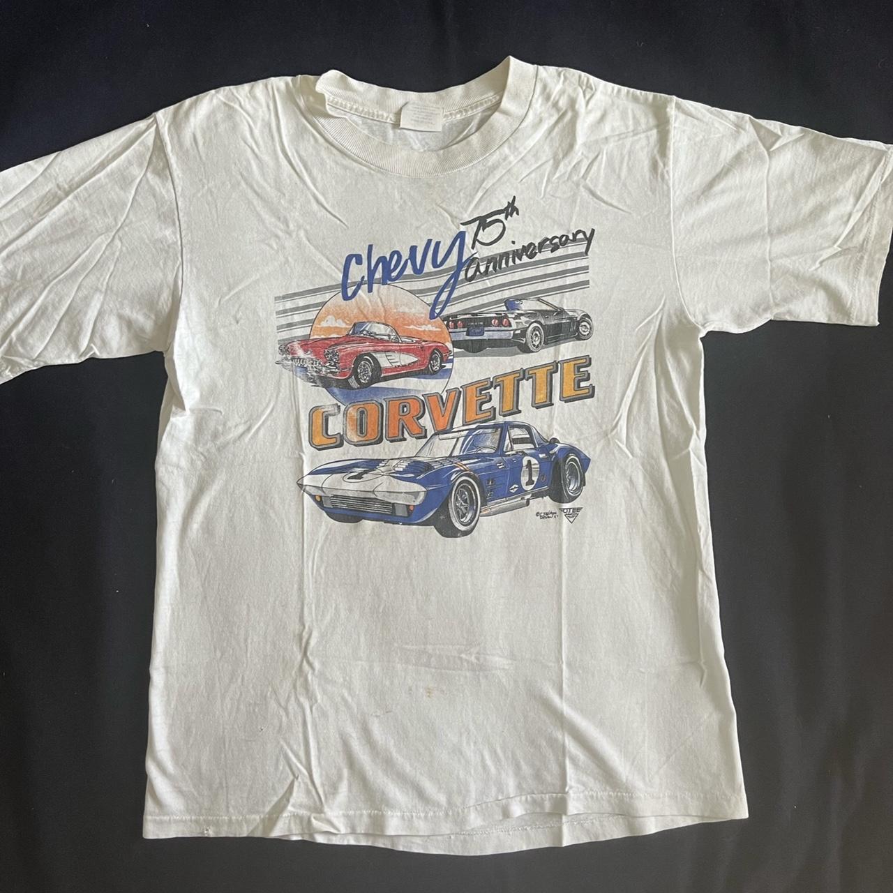 Vintage 1980s Chevy 75th anniversary corvette racing... - Depop