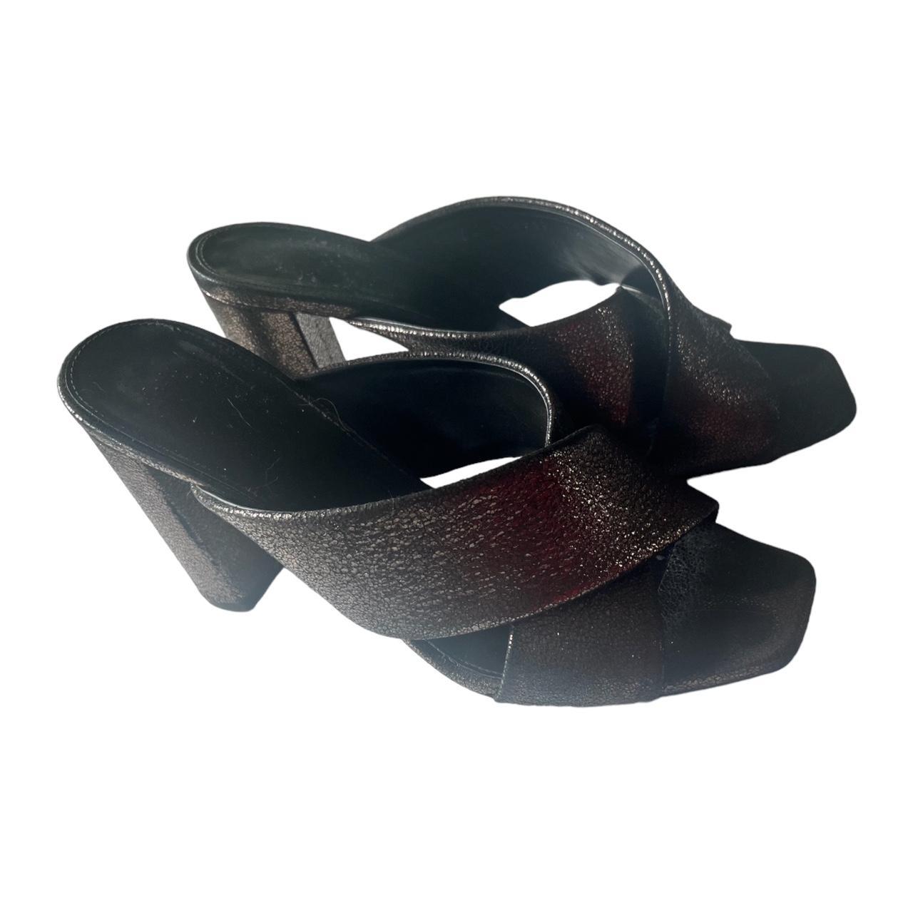 YSL LouLou Leather Mule Crackled Metallic bronze. Depop