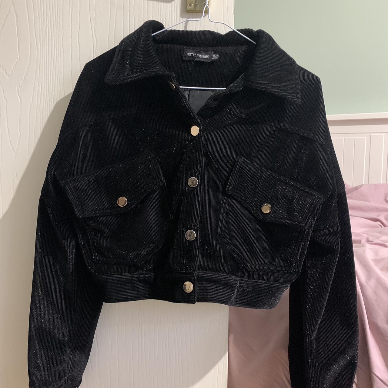 Plt black cropped corduroy jacket worn 2 3 times