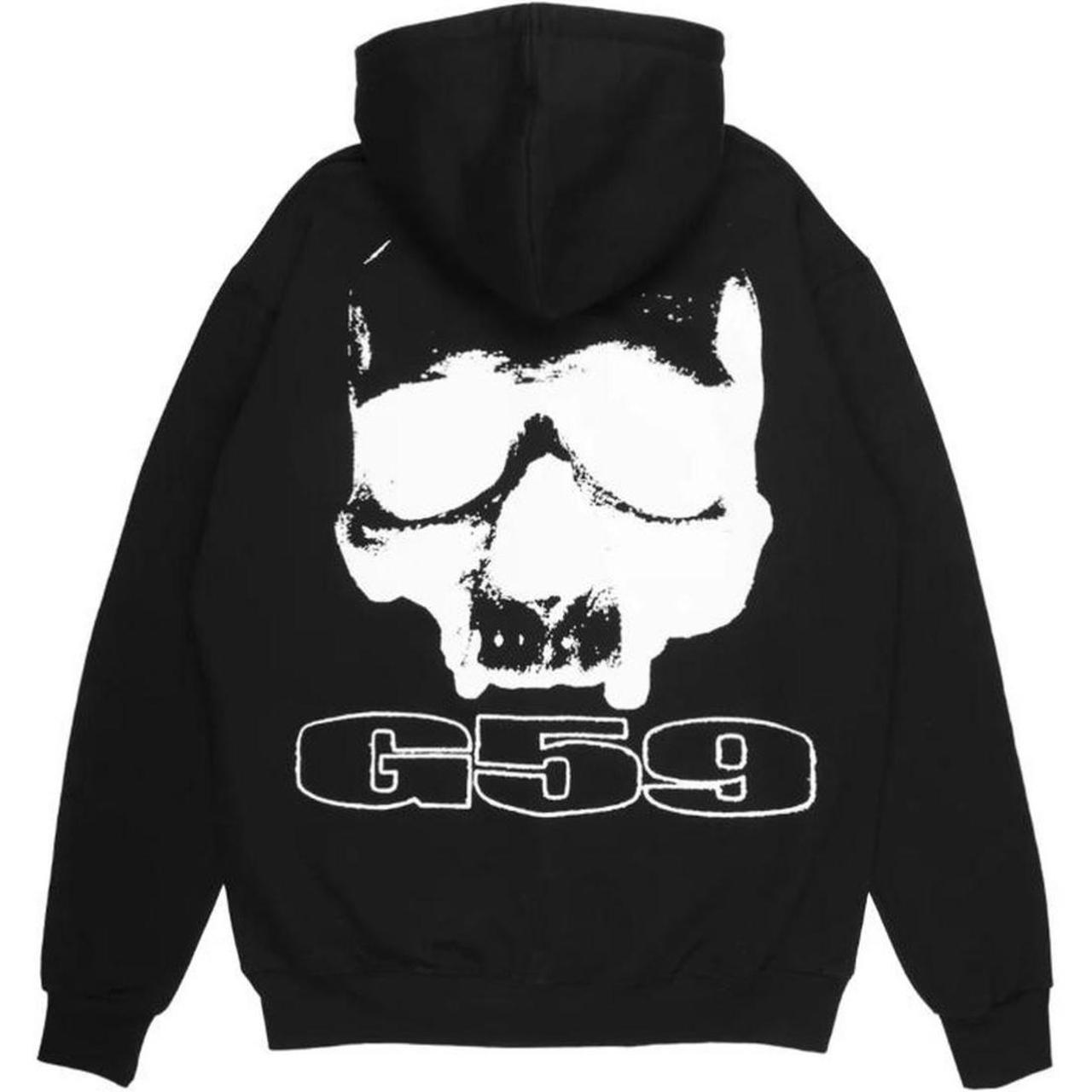 Men's Black and White Hoodie Depop