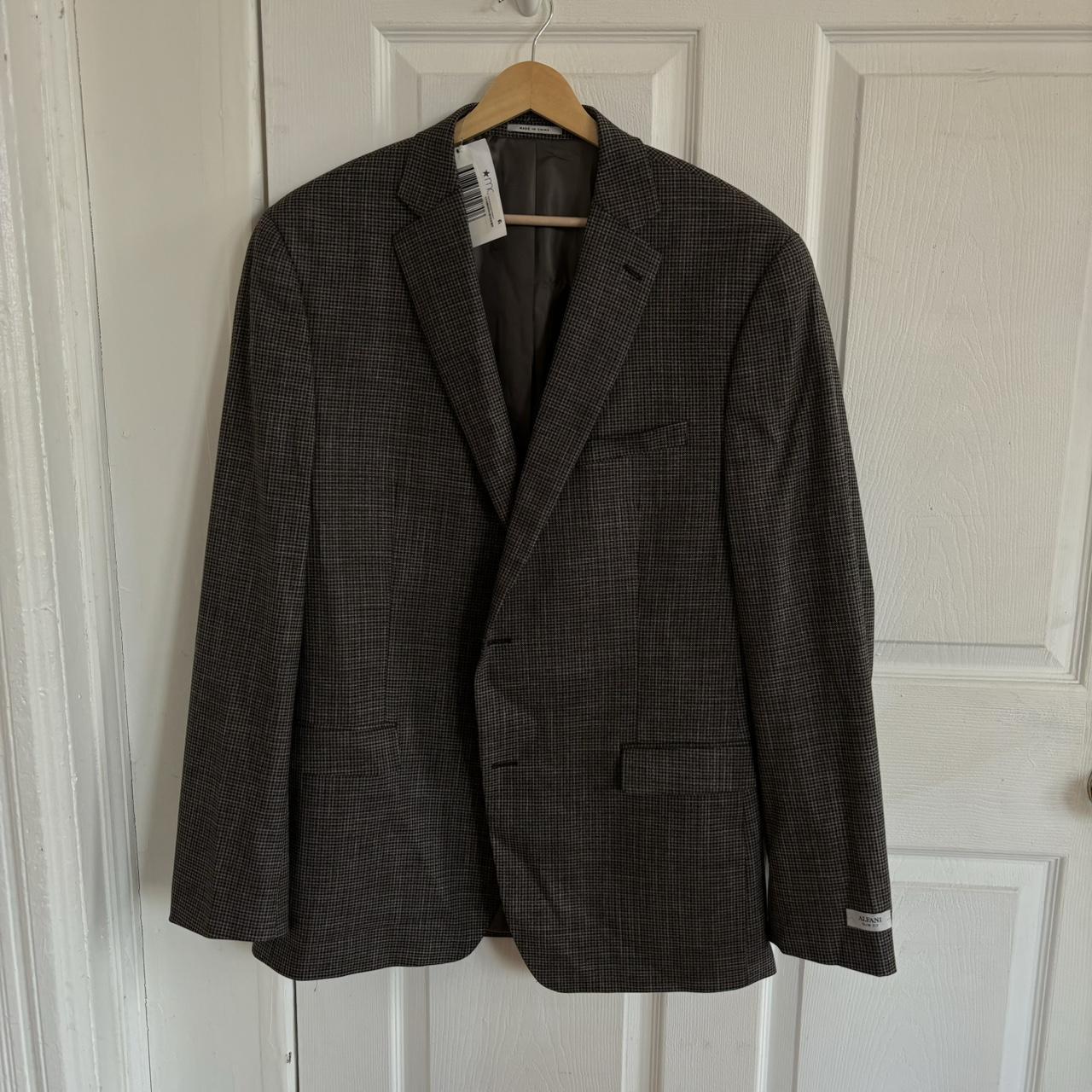 Alfani Slim Fit Suit Jacket, Grey Houndstooth, Brand... - Depop