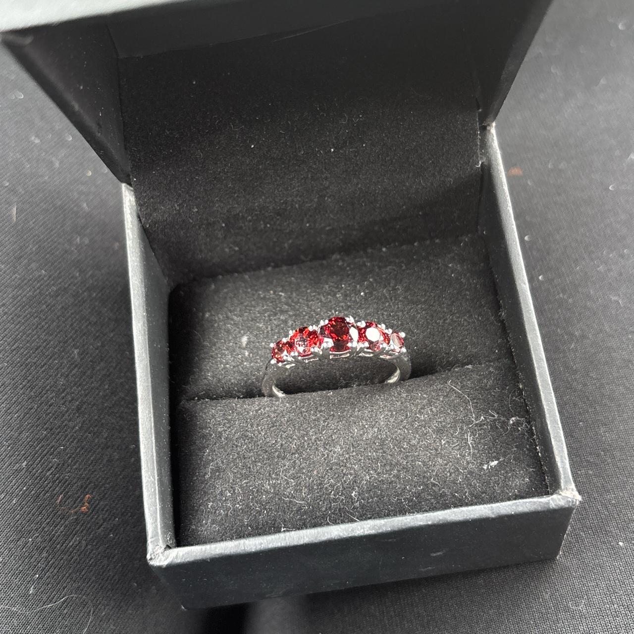 Women's Ring - Silver/Red – Ruby stone Sterling s… - image 1