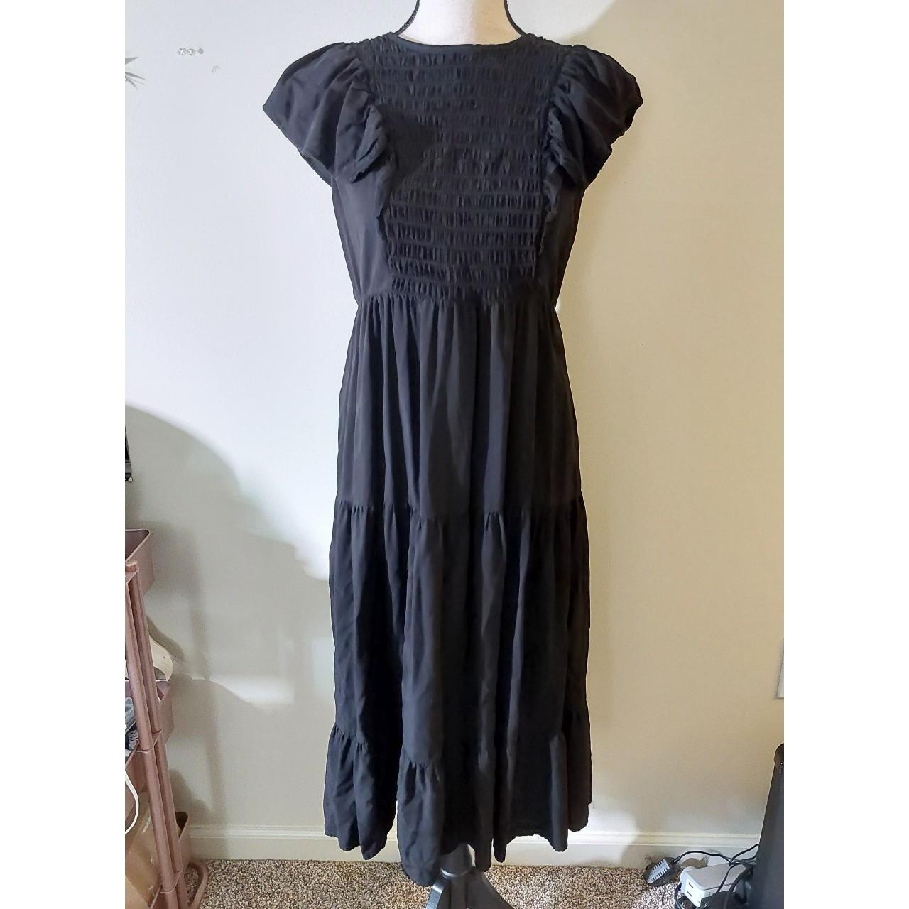 Black #Smocked #Tiered Dress. In great condition!... - Depop
