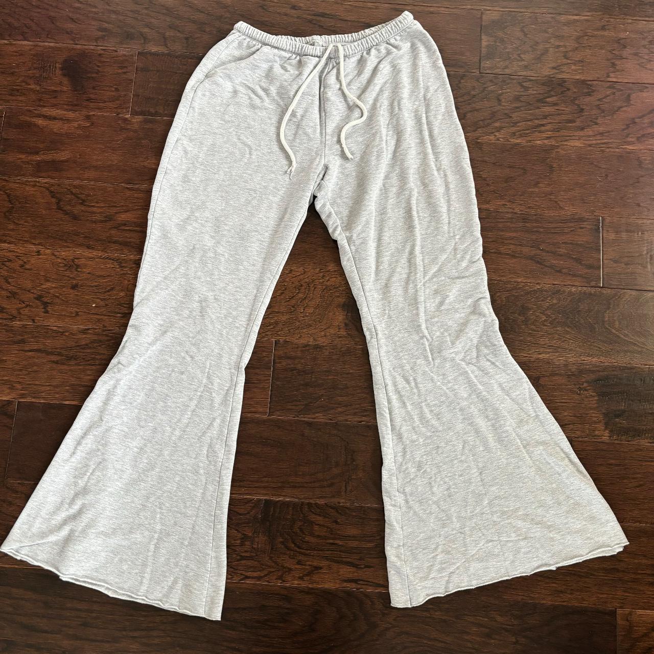 light gray aerie flare leggings soft material and... - Depop