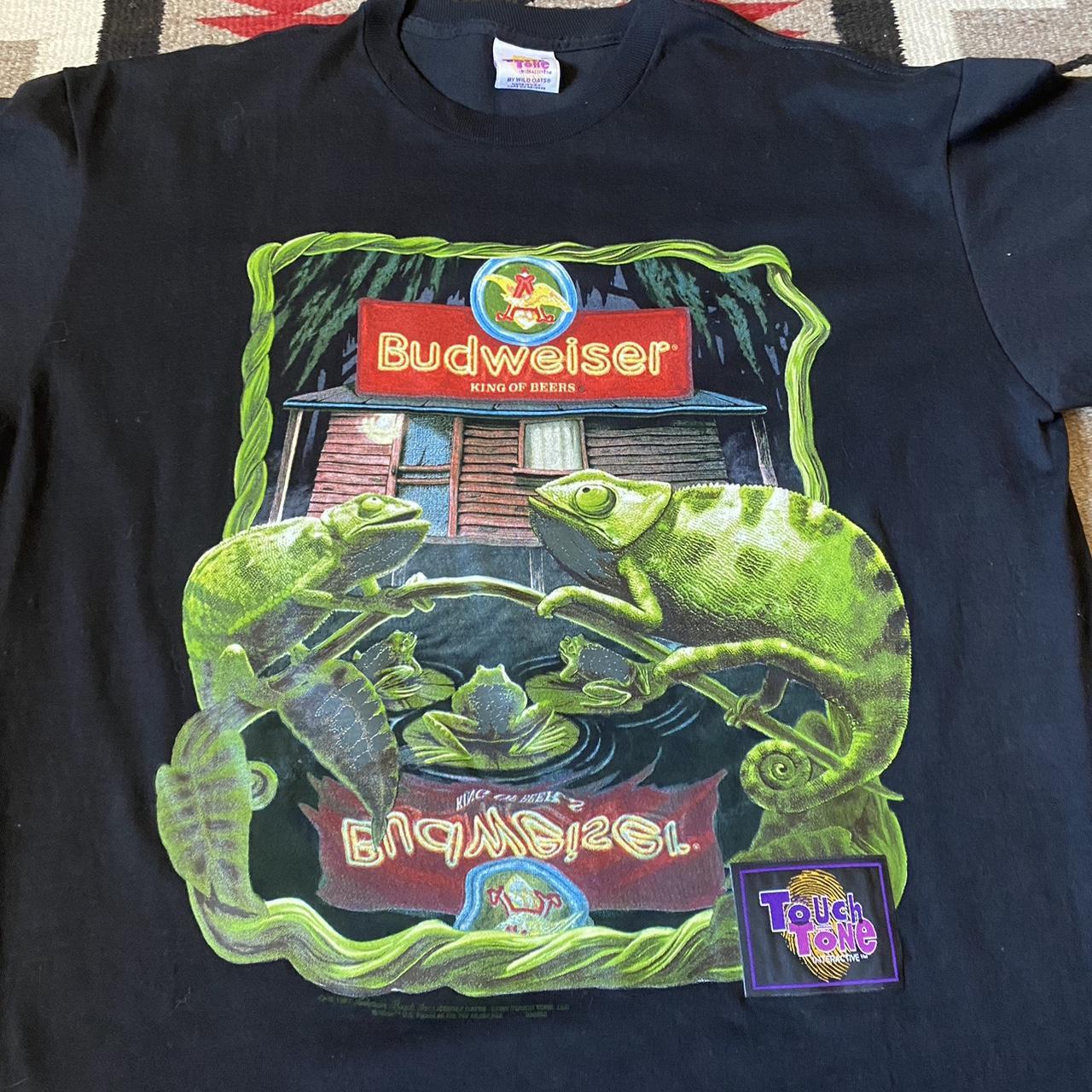 Vintage 90s 1997 Budweiser Chameleon and frog king | Depop