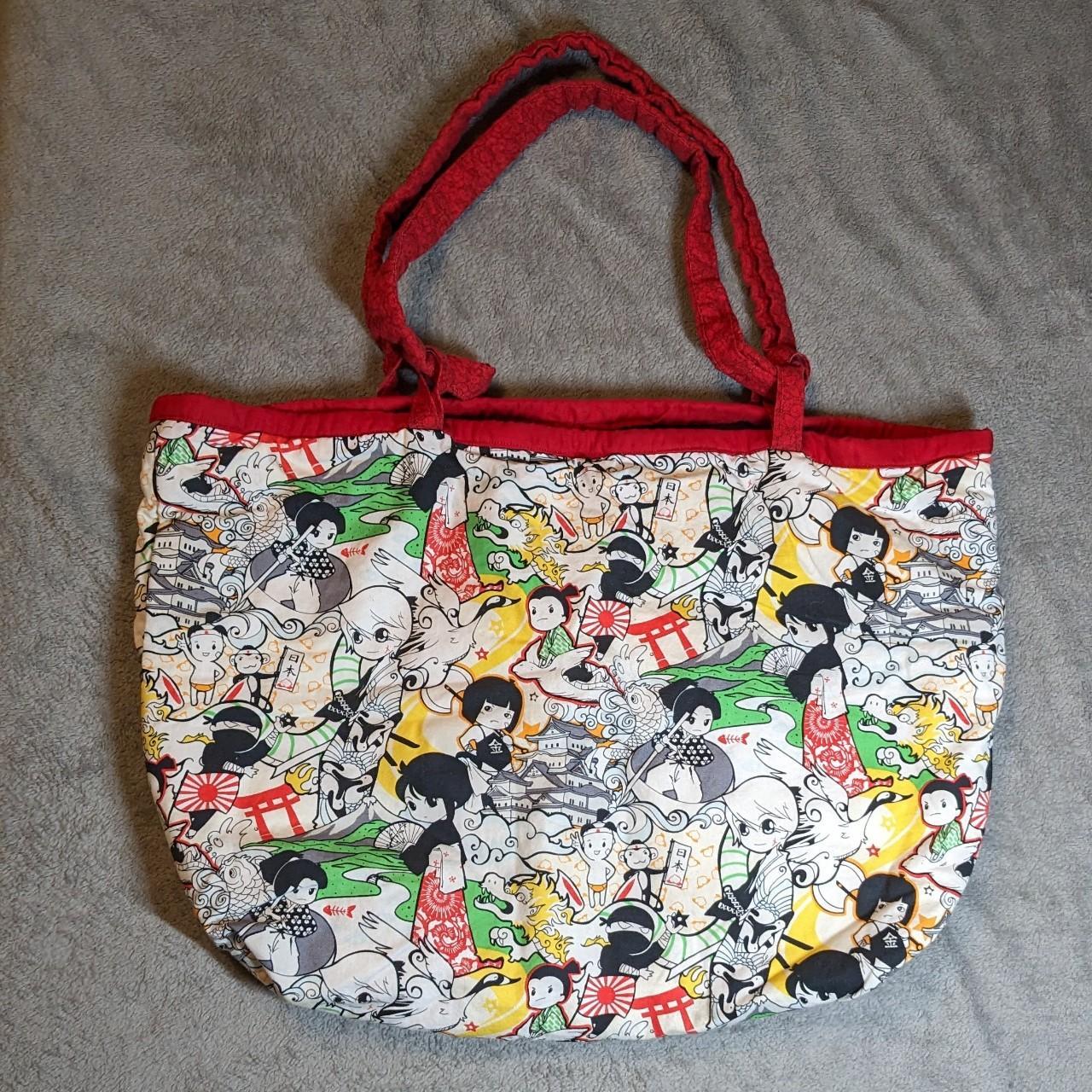 Women's White and Red Bag
