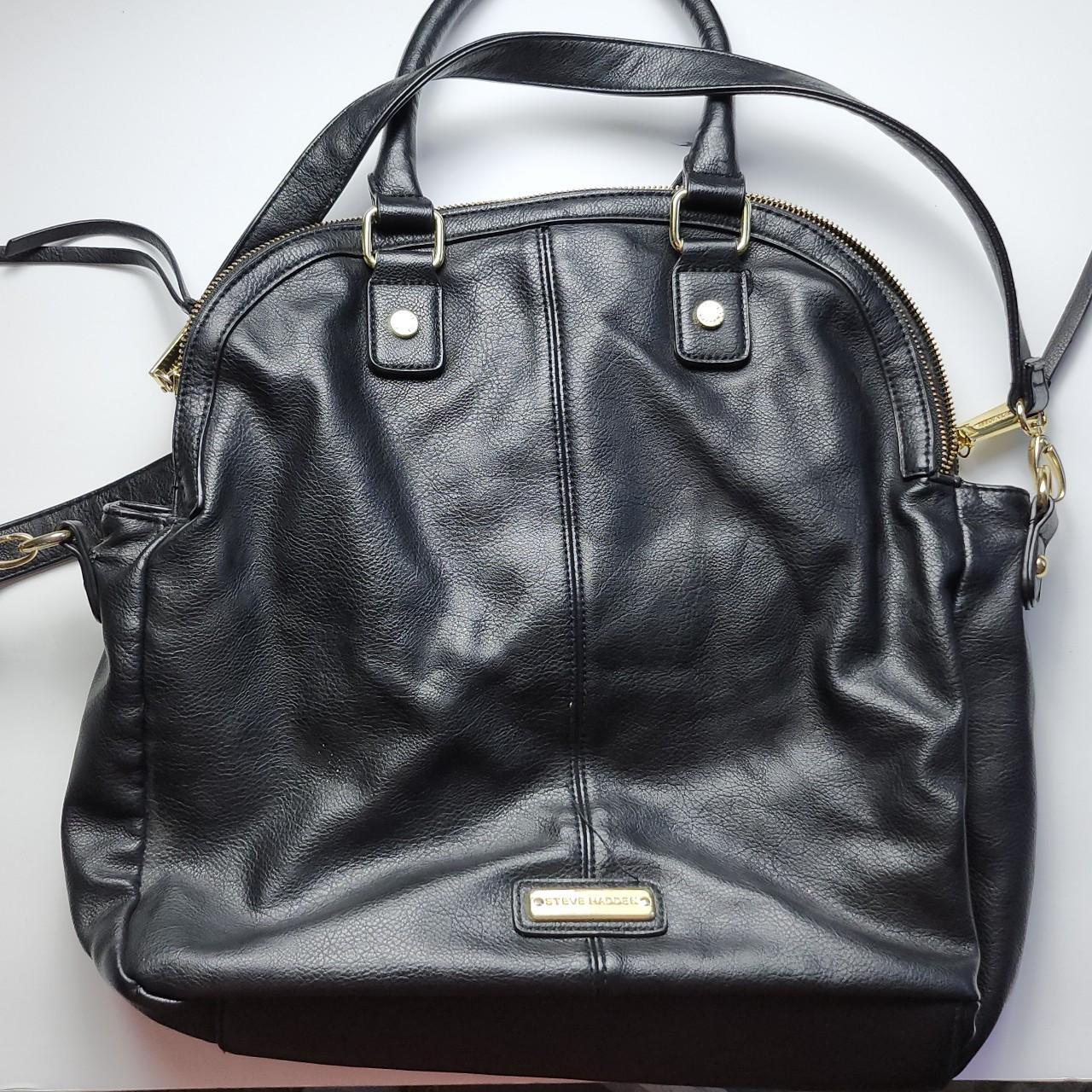 Steve Madden Black Quilted w Gold Studs Crossbody... Depop