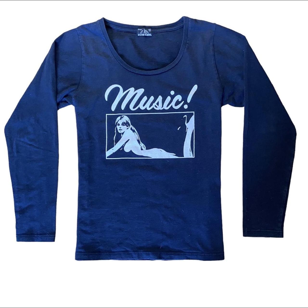 Hysteric Glamour Women's Black and White Tshirt Depop