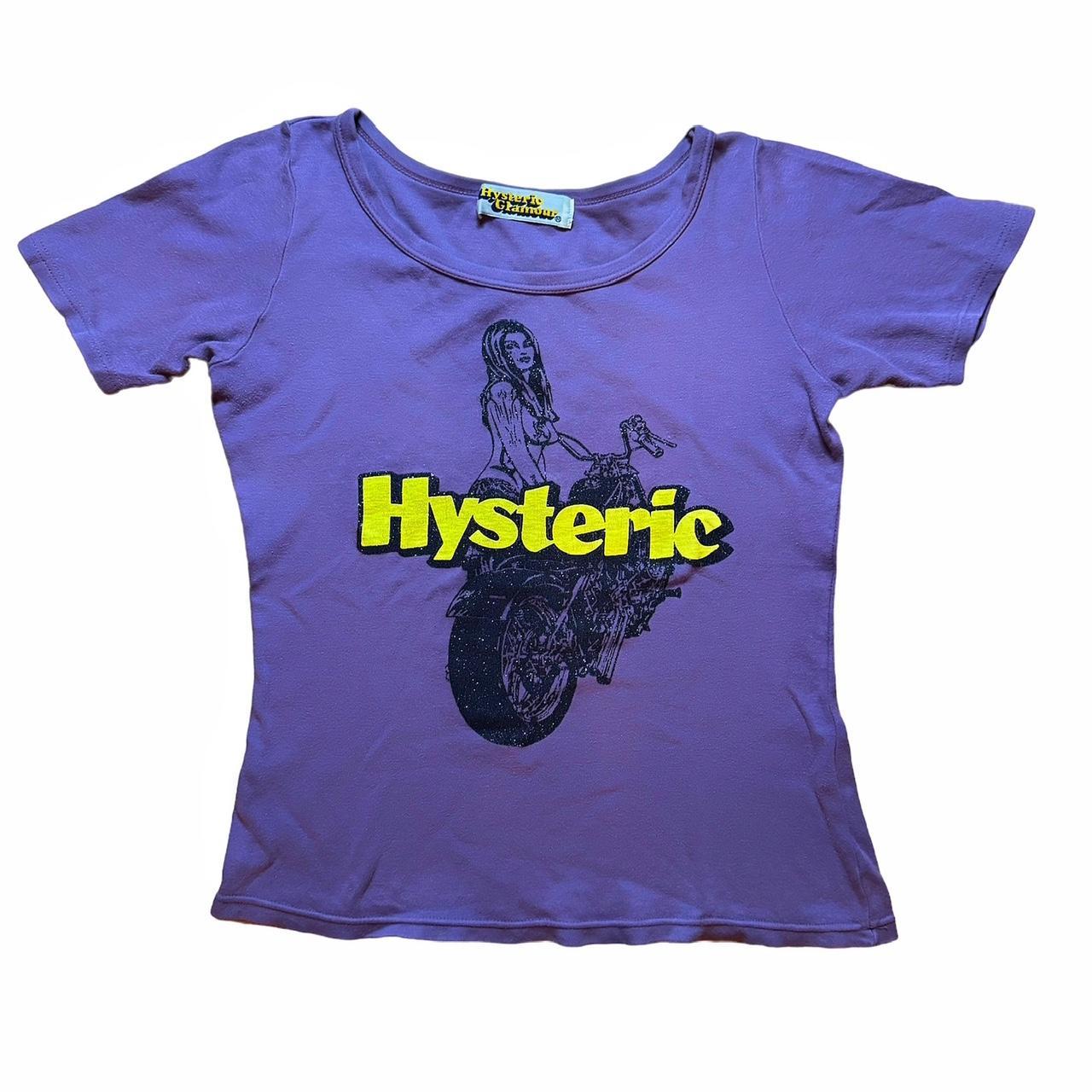 RARE HYSTERIC GLAMOUR MOTORCYCLE GIRL BABY TEE 💜... - Depop