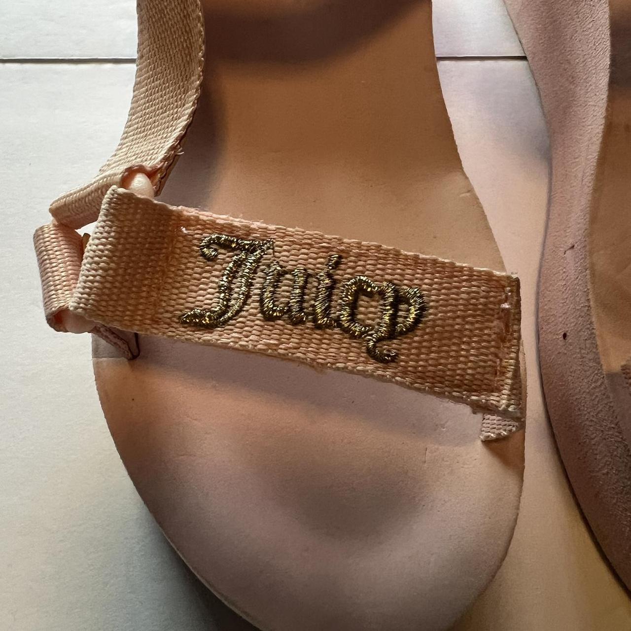 Juicy Couture Y K Pink Velcro Platform Sandals Gold Depop