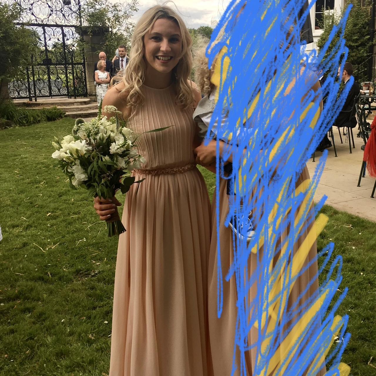 Blush Pink H&M Bridesmaid Dress / Maxi Dress Size... Depop