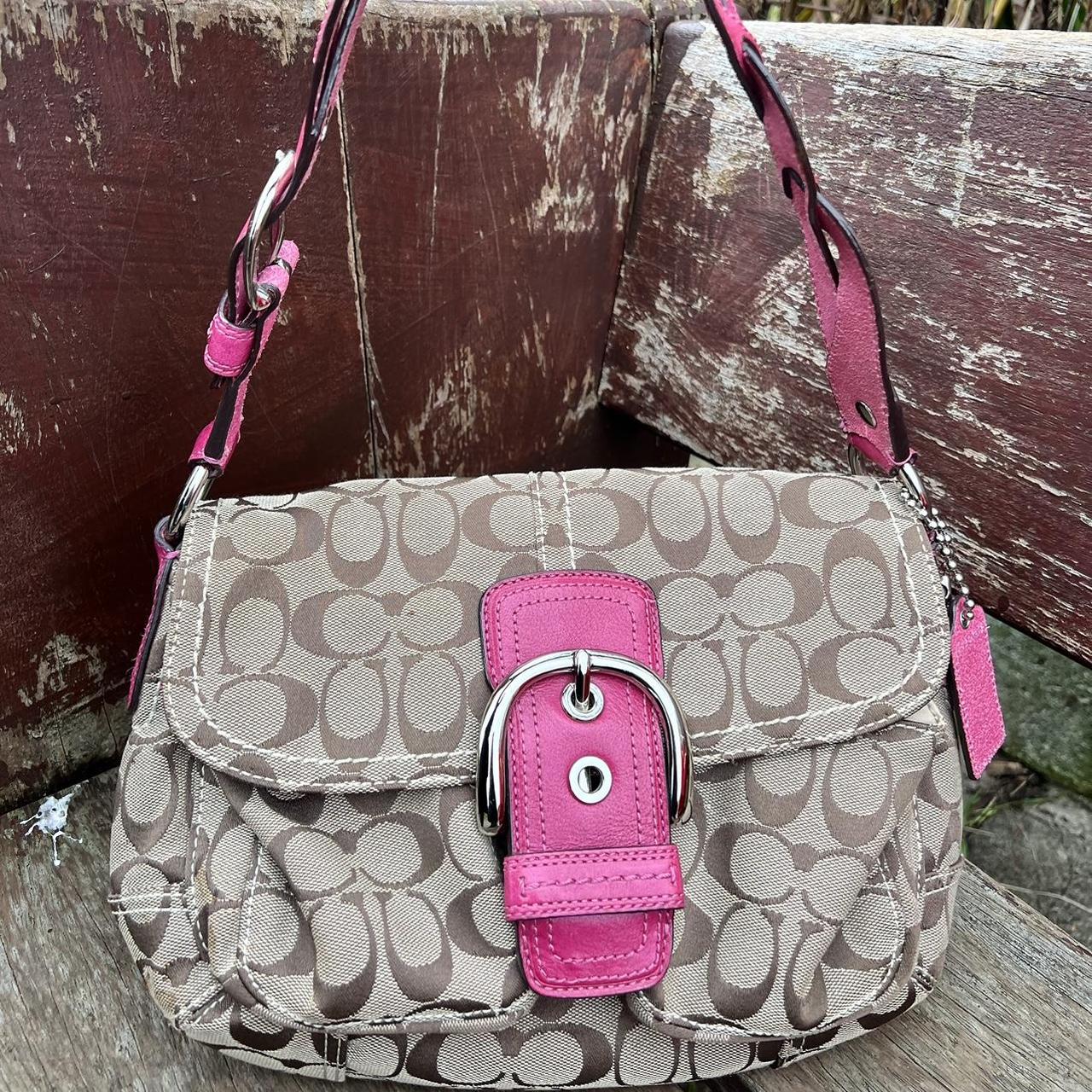 Vintage pink Coach monogram bag Pink twisted leather | Depop
